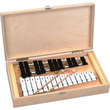 Goldon 11085 - Metallophon, 25 Klangplatten chromatisch Holzbox