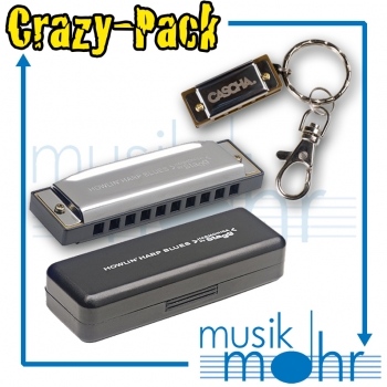 Musik Mohr Crazy-Pack CP14 Stagg Blues Mundharmonika "A" + Mini Mundharmonika mit Schlüsselring