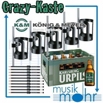 Crazy-Kaste Deal 5x K&M Getränkehalter Groß + 10x K&M Bleistift + Kiste Karlsberg