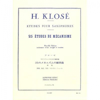 25 Etudes de mecanisme, Klosé