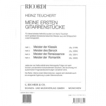 Meine ersten Gitarrenstücke: Meister des Barock