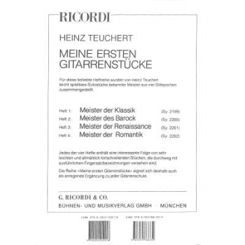 Meine ersten Gitarrenstücke: Meister der Renaissance