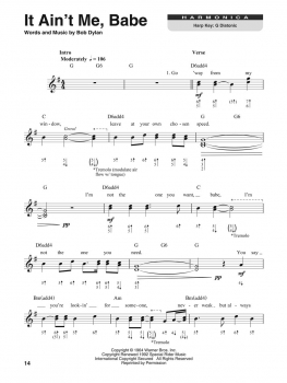 Bob Dylan Harmonica Play-Along Volume 12