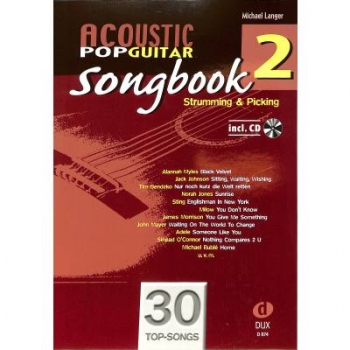 DUX Acoustic Pop Guitar Songbook 2+online audio