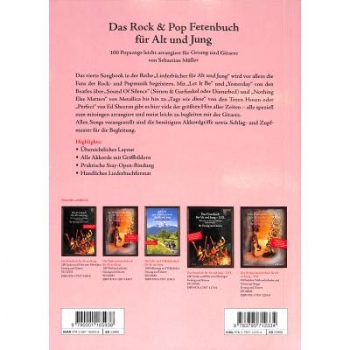 Preview: Das Rock + Pop Fetenbuch für Alt und Jung Gesang+Gitarre | 100 Popsongs leicht arrangiert