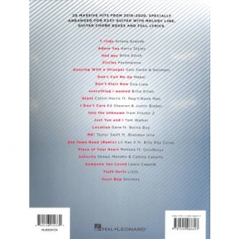 Chart Hits of 2019-2020 Easy Guitar