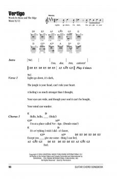 Preview: U2 – Guitar Chord Songbook