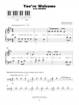 Disney Latest Movie Hits Five Finger Piano
