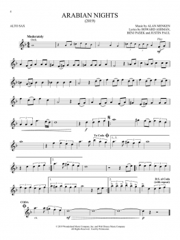 Aladdin Instrumental Play-Along for Alto Sax