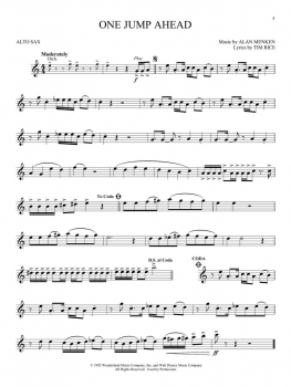 Aladdin Instrumental Play-Along for Alto Sax