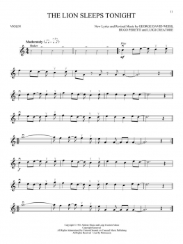 The Lion King for Violin+Online Audio