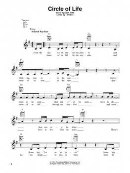 The Lion King Ukulele Songbook