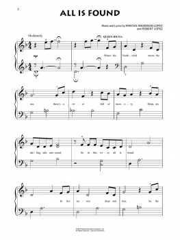 Frozen 2 Beginning Piano Solo Songbook