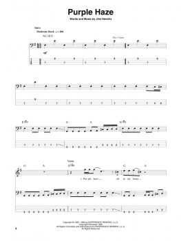 Preview: Jimi Hendrix – Smash Hits Bass Play-Along Volume 10