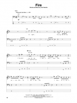 Preview: Jimi Hendrix – Smash Hits Bass Play-Along Volume 10