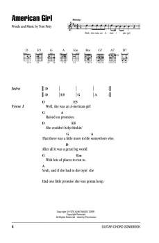 Tom Petty Guitar Chord Songbook