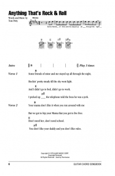 Tom Petty Guitar Chord Songbook