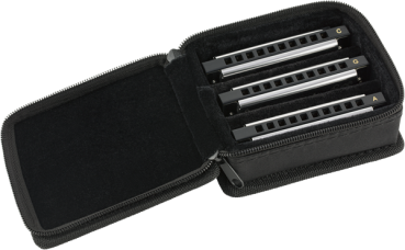 Preview: Fender® Blues Deluxe Harmonicas 3er Pack inkl. Case