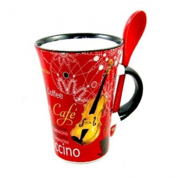 Cappuccino Tasse "Geige" mit Löffel