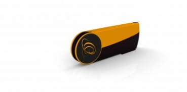 Preview: Ortega faltbarer Gitarrenständer aus Kunststoff - Orange / Schwarz