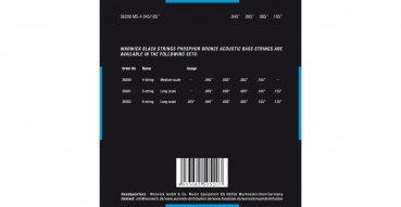 Preview: Warwick Black Label - Acoustic Bass String Set, 4-String, .045"-.105"