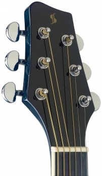 Preview: STAGG SA35 DS-TB Slope Shoulder Dreadnought Gitarre, Transparent Blue