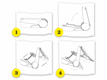 Preview: Ortega faltbarer Gitarrenständer aus Kunststoff - Schwarz