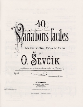 Sevcik: Opus 3 Violine, 40 Variationen für Violine