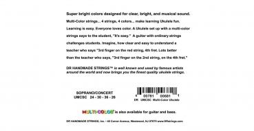 Preview: DR MULTI-COLOR - UMCSC - Ukulele String Set, Sopran & Concert, High-G
