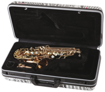 Preview: GL CASES Koffer, GLC, für gebogenes Sopransaxophon, Sheet Of Music weiß