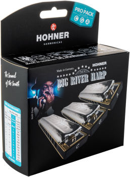 HOHNER Mundharmonika, Big River Harp MS, C/G/A, Pro Pack
