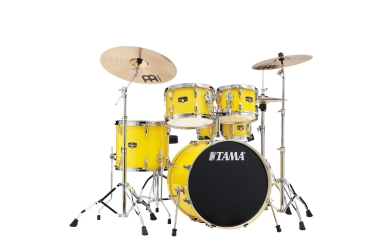 TAMA Imperialstar Drum Set 5 teilig - Electric Yellow/Chrom HW + MEINL Cymbals HCS Cymbal Kit