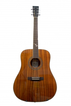 More Guitars Dreadnought Westerngitarre mit Tonabnehmer massive Decke (Koa)