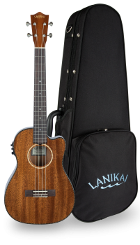 LANIKAI Baritonukulele, All Solid Mahogany Series, Cutaway, Preamp, Softcase
