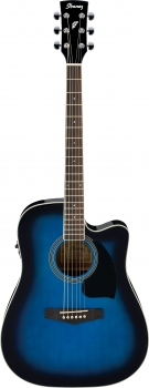 IBANEZ PF-Serie PF15ECE-TBS Akustikgitarre 6 String Transparent Blue Sunburst