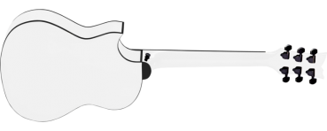 Preview: Ortega NL-WALKER-WH Shortscale Travel Guitar (Cutaway, Tonabnehmer, Luxus-Gigbag, Gurt)