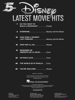 Preview: Hal Leonard Disney Latest Movie Hits Five Finger Piano