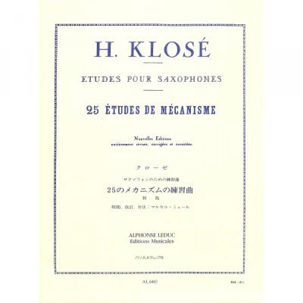 25 Etudes de mecanisme, Klosé
