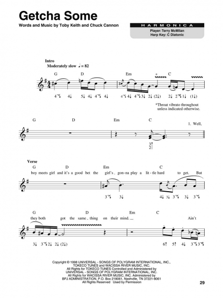 Country Hits Harmonica Play-Along Volume 6