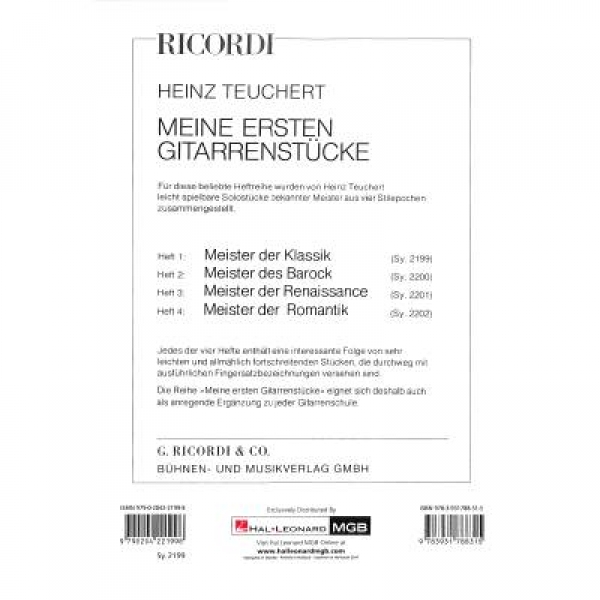 Meine ersten Gitarrenstücke: Meister der Klassik
