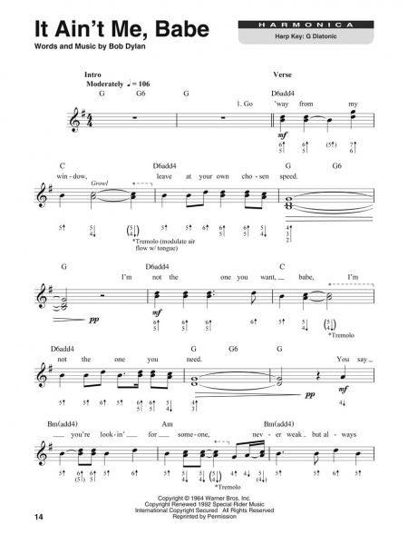 Bob Dylan Harmonica Play-Along Volume 12