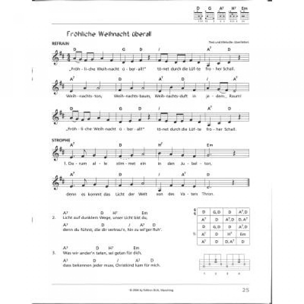 DUX Weihnachtslieder mit einfachen Gitarrengriffen