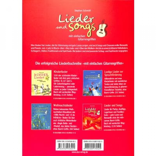 DUX Lieder und Songs mit einfachen Gitarrengriffen