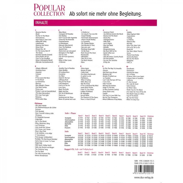 DUX Popular Collection 10 Trompete+Klavier