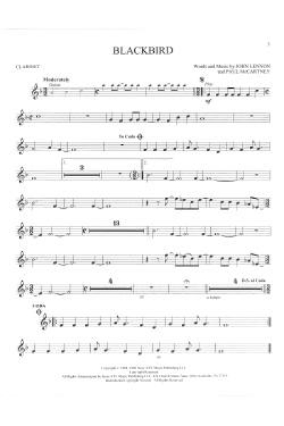 The Beatles- Instrumental Play along Klarinette