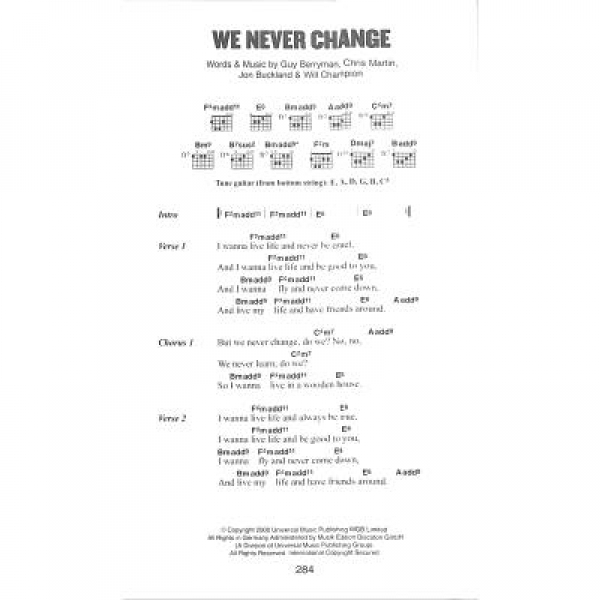 The little black songbook Coldplay