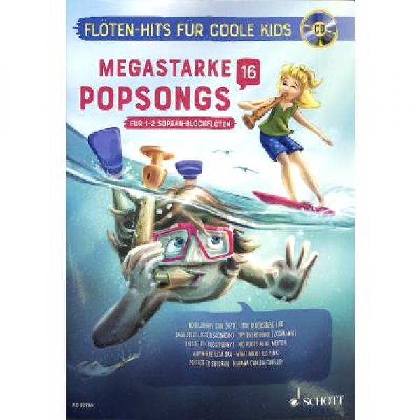 Megastarke Popsongs 16 Blockflöte+CD+Onlineaudio