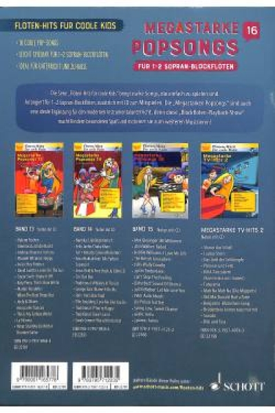 Megastarke Popsongs 16 Blockflöte+CD+Onlineaudio
