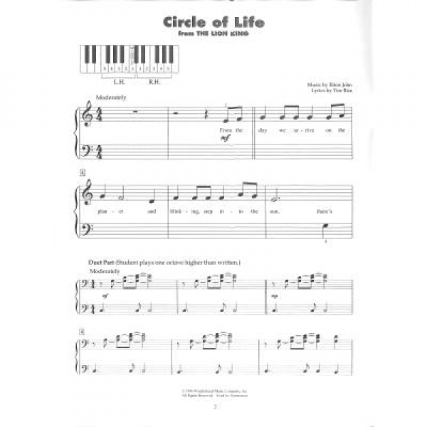 Hal Leonard Disney Songs Five Finger Piano