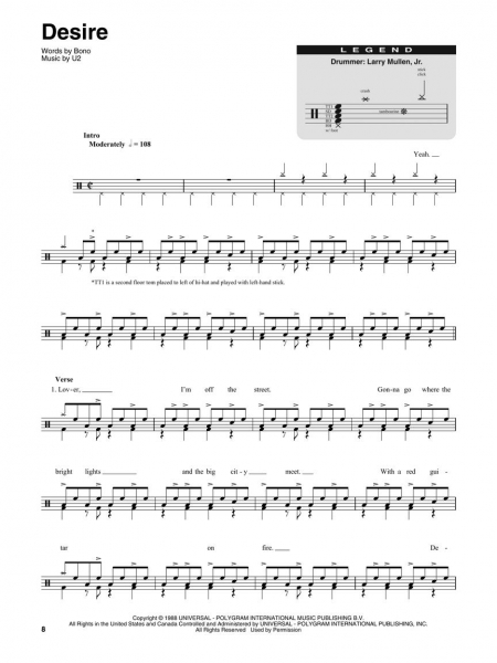 U2 Drum Play-Along Volume 34